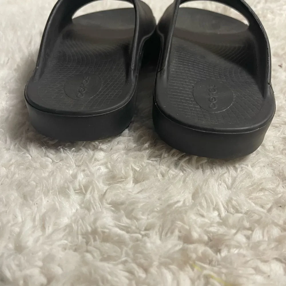 OOFOS OOahh Recovery Slides Sport Flex Black Sandals M SZ9 W SZ11
